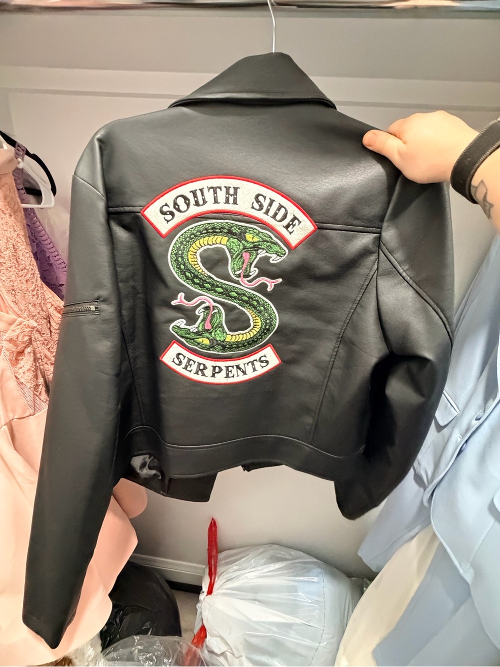 Riverdale South Side Serpents faux leather moto jacket in women’s size XL